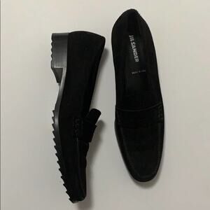 JILL SAUNDERS BLACK SUEDE LOAFERS SIZE SIZ…‎